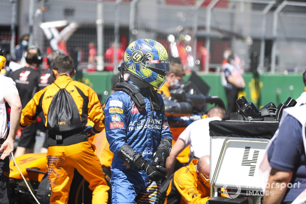 Lando Norris, McLaren, on the grid