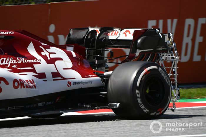 Equipamiento aerodinámico en el coche de Kimi Raikkonen, Alfa Romeo Racing C39