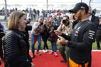 Actress and Model Millie Bobby Brown gets a HotLaps ride with Lewis Hamilton, Mercedes AMG F1
