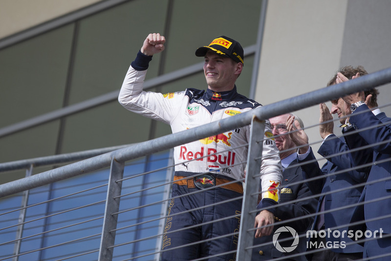 Max Verstappen, Red Bull Racing op het podium