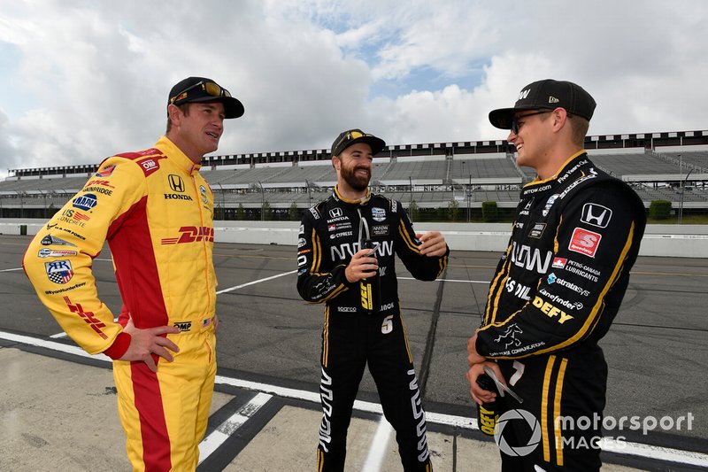 Ryan Hunter-Reay, Andretti Autosport Honda, James Hinchcliffe, Arrow Schmidt Peterson Motorsports Honda, Marcus Ericsson, Arrow Schmidt Peterson Motorsports Honda