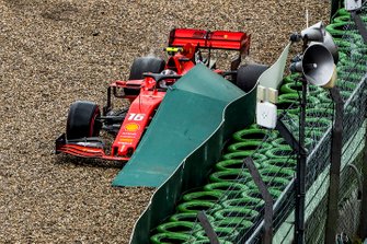 Charles Leclerc, Ferrari SF90, crashes out of the race