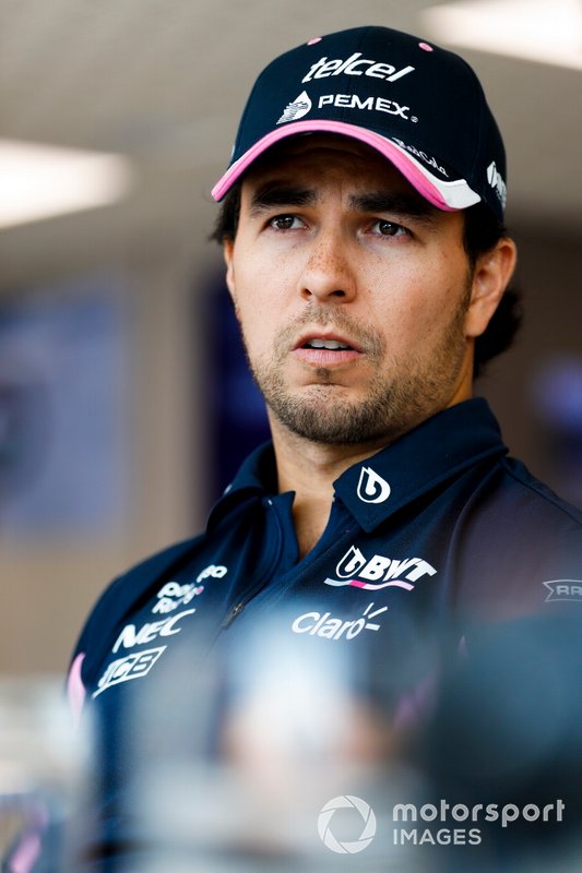 Sergio Perez, Racing Point speaks to the media