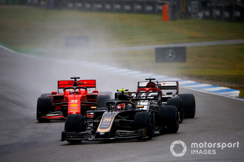 Kevin Magnussen, Haas F1 Team VF-19, Kimi Raikkonen, Alfa Romeo Racing C38, Sebastian Vettel, Ferrari SF90