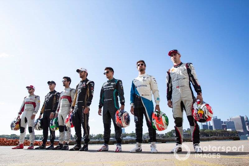 Daniel Abt, Audi Sport ABT Schaeffler, Andre Lotterer, DS TECHEETAH, Lucas Di Grassi, Audi Sport ABT Schaeffler, Jean-Eric Vergne, DS TECHEETAH, Mitch Evans, Panasonic Jaguar Racing, Antonio Felix da Costa, BMW I Andretti Motorsports, Sébastien Buemi, Nissan e.Dams