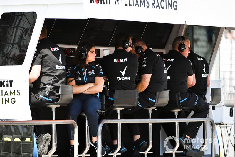 The Williams team on the pit wall