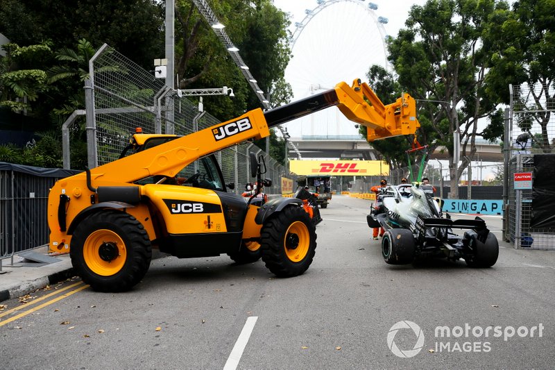 La voiture de Valtteri Bottas après son crash