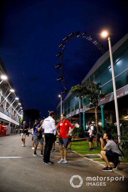 Sebastian Vettel, Ferrari in the paddock