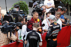 Nico Hulkenberg, Sahara Force India F1 met Kai Ebel, RTL TV-presentator