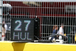 Pit wall sign for Nico Hulkenberg, Sahara Force India F1
