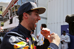 Daniel Ricciardo, Red Bull Racing celebrates his pole position in parc ferme