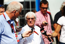 Bernie Ecclestone, with the media