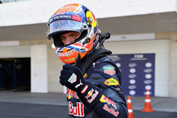 Max Verstappen, Red Bull Racing celebrates qualifying in third position on the grid