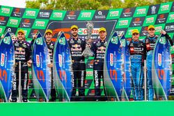 Podium: race winners Jamie Whincup, Paul Dumbrell, Triple Eight Race Engineering Holden, second place Shane van Gisbergen, Alexandre Prémat, Triple Eight Race Engineering Holden, third place Scott McLaughlin, David Wall, Garry Rogers Motorsport Volvo