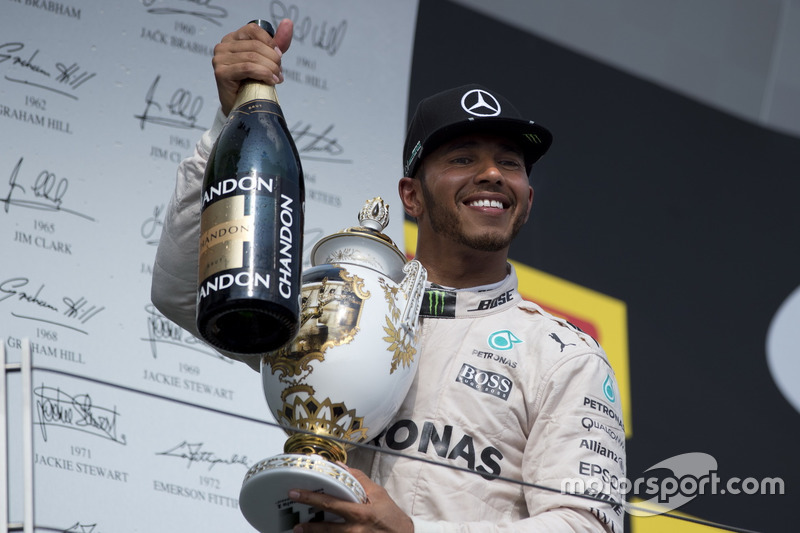 Lewis Hamilton, Mercedes on the podium