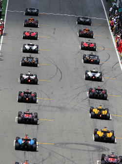 The grid before the start of the race