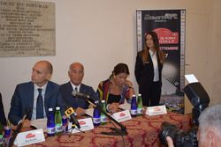 Daniele Frongia, assessore sport Roma Capitale, il Presidente dell'Aci Angelo Sticchi Damiani e il Presidente dell'Aci Roma Giuseppina Fusco