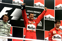 Podium: Race winner Michael Schumacher, Ferrari; second place Mika Hakkinen, McLaren; third place Ed