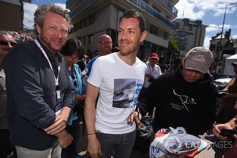 Philippe Graton, of Michel Vallant comic book fame, with Julien Canal, Vaillante Rebellion Racing