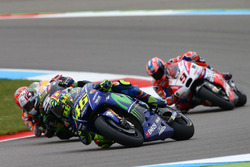 Valentino Rossi, Yamaha Factory Racing runs wide before Johann Zarco, Monster Yamaha Tech 3 makes contact
