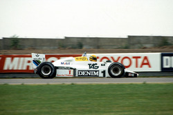 Ayrton Senna, tests the Williams FW08C for the first time