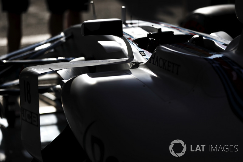Williams cockpit detail in the team's garage