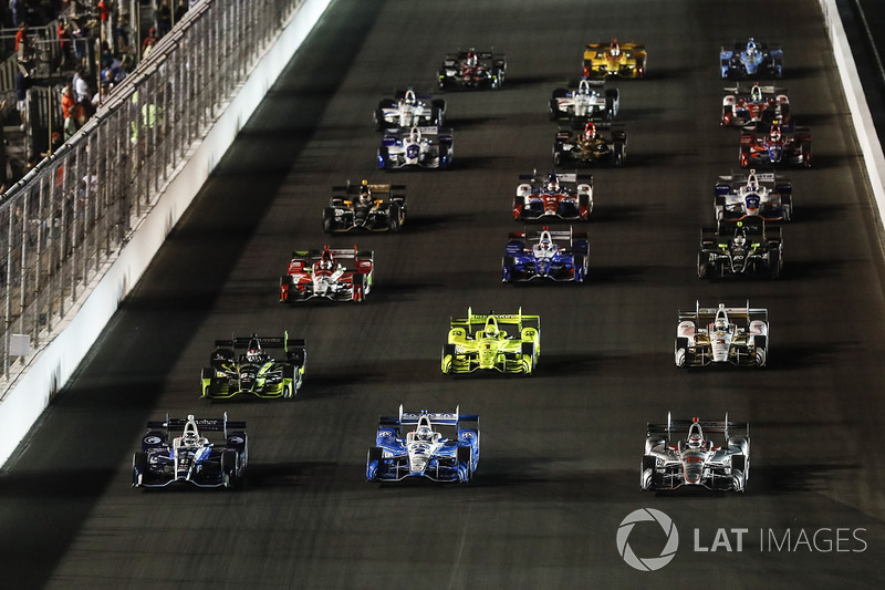 Max Chilton, Chip Ganassi Racing Honda, Josef Newgarden, Team Penske Chevrolet, Will Power, Team Penske Chevrolet