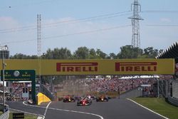 Sebastian Vettel, Ferrari SF70-H leads at the start of the race