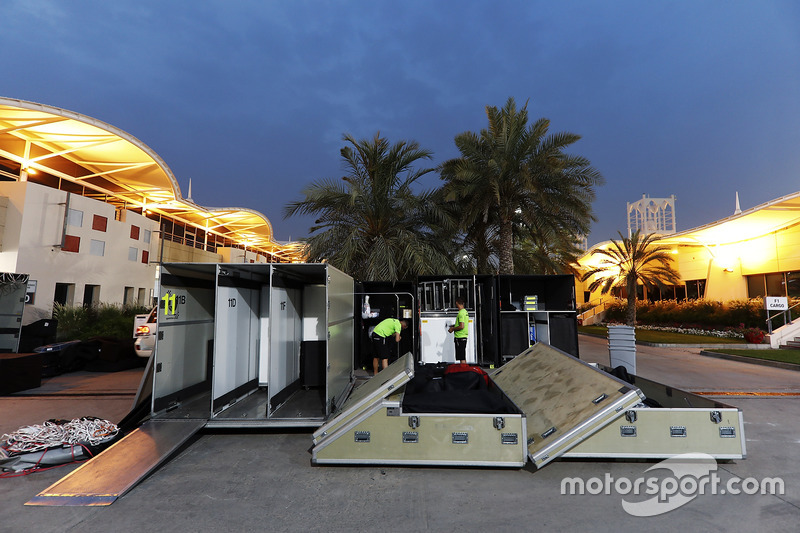 Teams pack equipment at the conclusion of Bahrain's two-day test