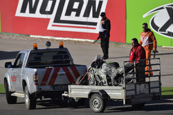 La moto accidentée de Tom Sykes, Kawasaki Racing