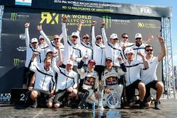 2016 World Rallycross Team Championship winners EKS RX, with drivers Toomas Heikkinen, EKS RX and Mattias Ekström, EKS RX