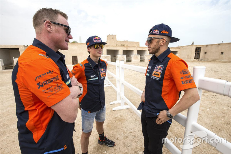 Joel Smets, KTM Motocross Factory Racing Sports Director with Jorge Prado and Tony Cairoli