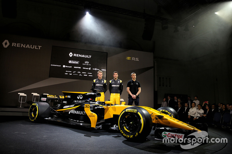 Nico Hülkenberg, Jolyon Palmer, Sergey Sirotkin und der Renault RS17