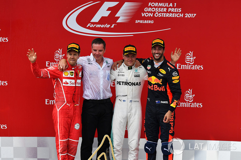 2017: 1. Valtteri Bottas, 2. Sebastian Vettel, 3. Daniel Ricciardo