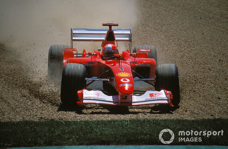 Michael Schumacher, Ferrari F2002, sulla ghiaia