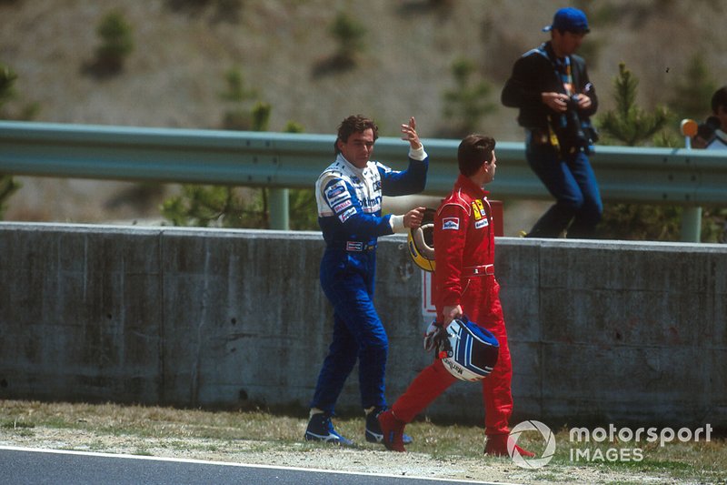 Ayrton Senna, Williams; Nicola Larini, Ferrari