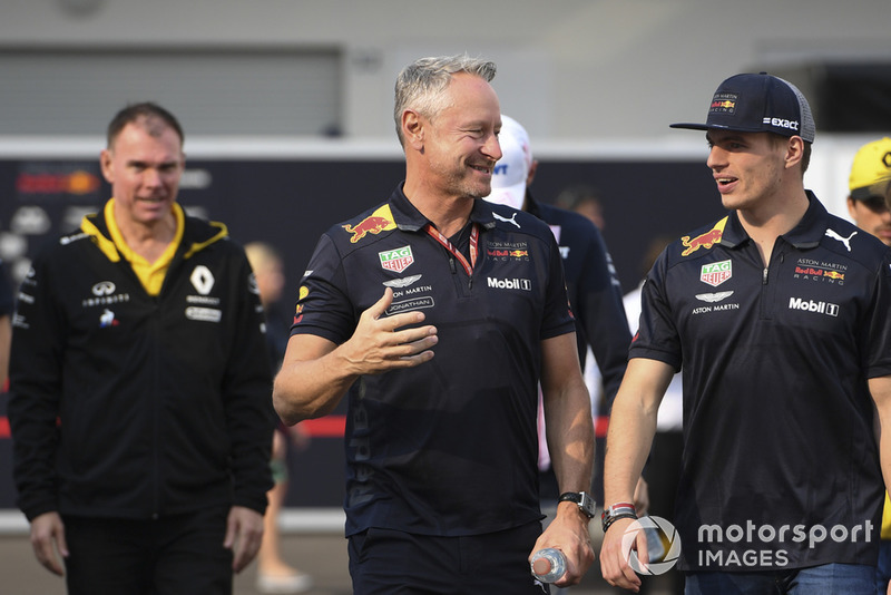 (L to R): Jonathan Wheatley, Red Bull Racing Team Manager and Max Verstappen, Red Bull Racing