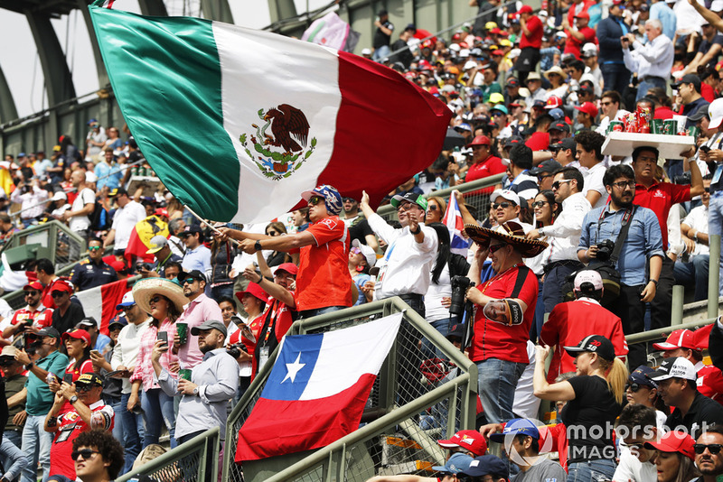 Fans in the grandstand.