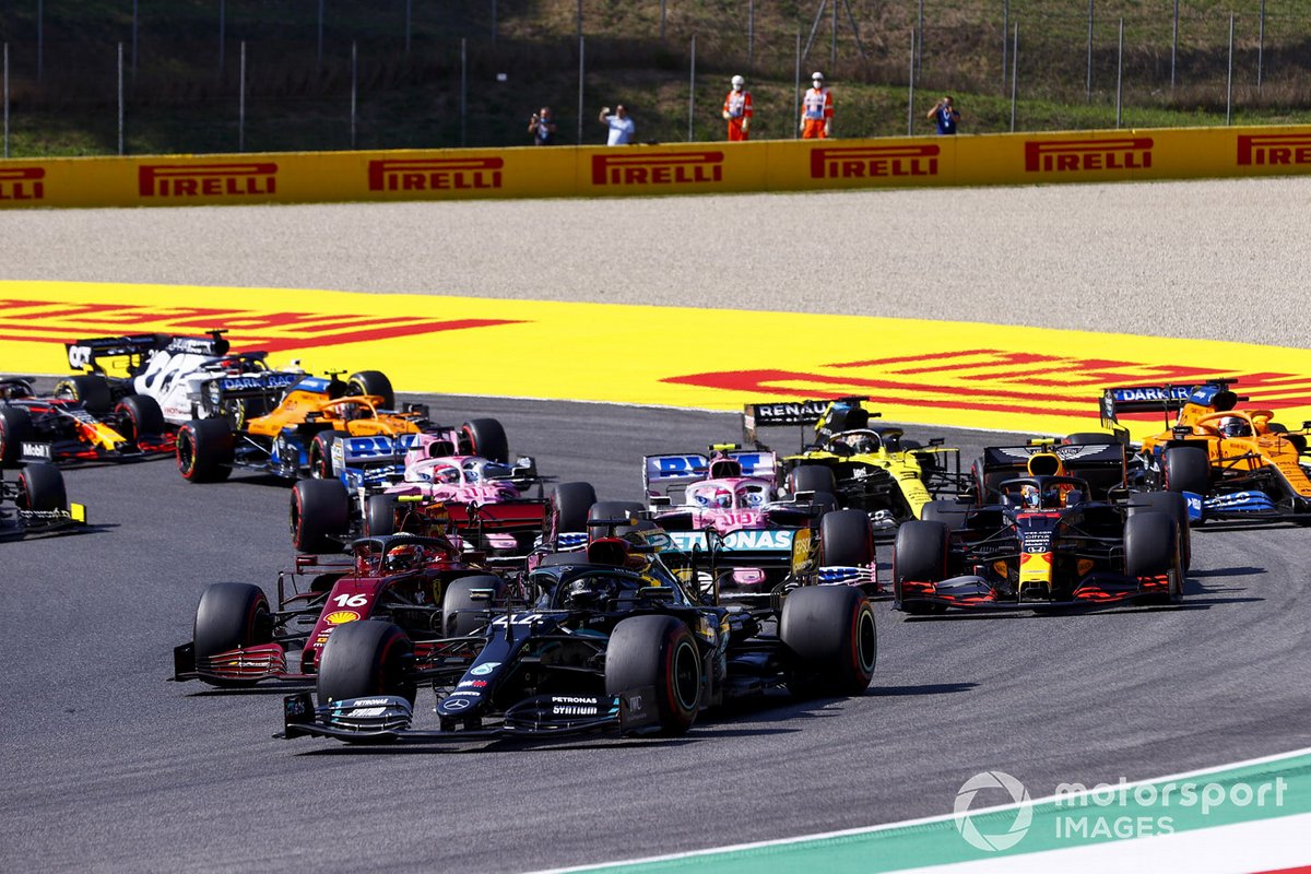 Lewis Hamilton, Mercedes F1 W11, Charles Leclerc, Ferrari SF1000, Alex Albon, Red Bull Racing RB16, Lance Stroll, Racing Point RP20