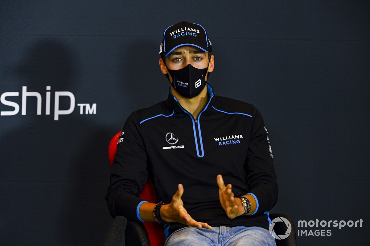George Russell, Williams Racing, en la conferencia de prensa