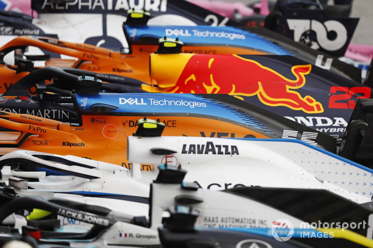 The cars in Parc Ferme after the race