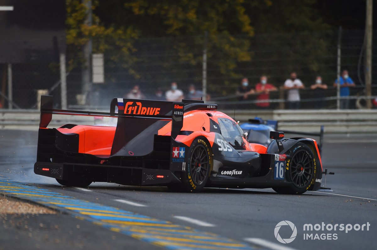 #16 G-Drive Racing By Algarve Pro Racing Oreca 07 - Gibson: Ryan Cullen, Oliver Jarvis, Nick Tandy spins