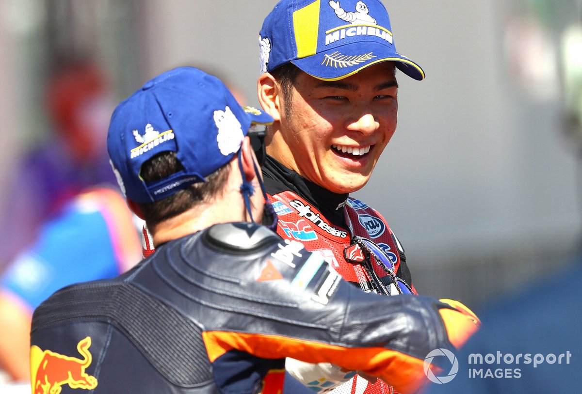 Ganador de la pole Pol Espargaró, Red Bull KTM Factory Racing, y el segundo puesto Takaaki Nakagami, Team LCR Honda