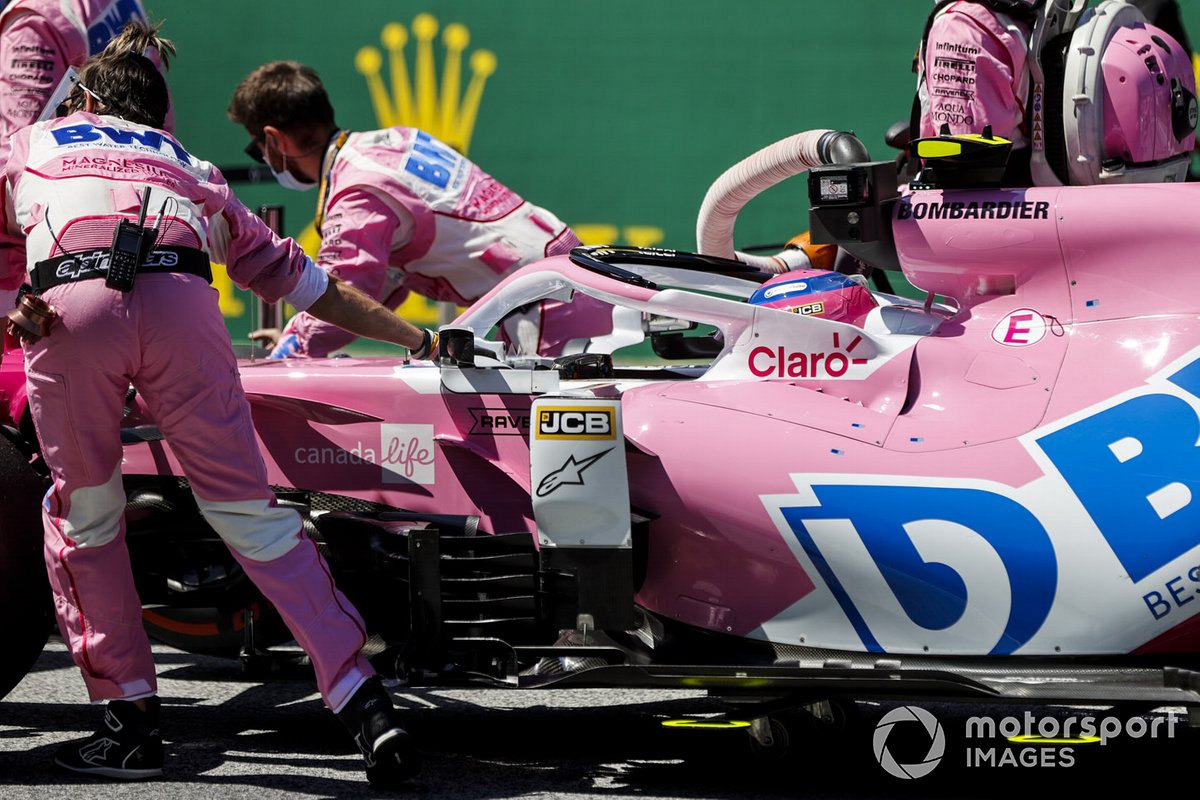 Lance Stroll, Racing Point RP20, arrives on the grid