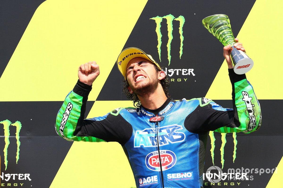 Podio: il vincitore della gara Enea Bastianini, Italtrans Racing Team