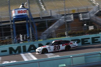 Harrison Burton, Joe Gibbs Racing, Toyota Supra takes the checker flag