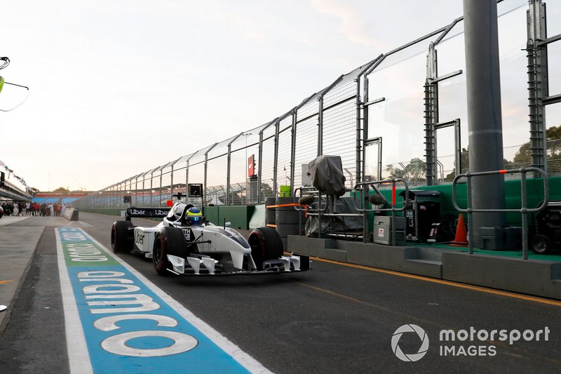 Zsolt Baumgartner leaves the pits in the F1 2-seater