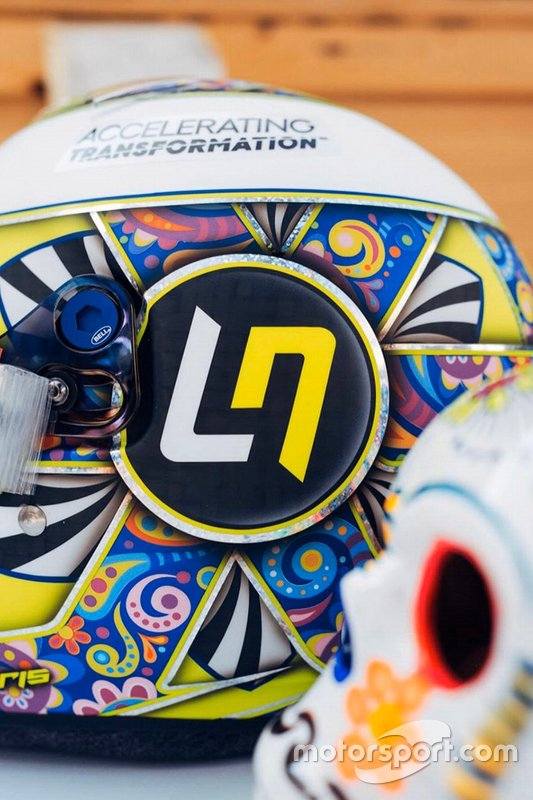 Capacete de Lando Norris, McLaren, para o GP do México