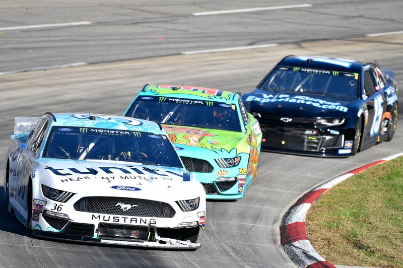 Matt Crafton, Front Row Motorsports, Ford Mustang Surface Sunscreen / Tunity, Corey LaJoie, Go FAS Racing, Ford Mustang CorvetteParts.net, Ross Chastain, Premium Motorsports, Chevrolet Camaro