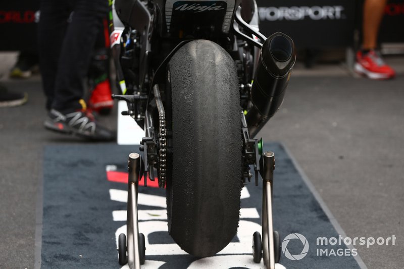 Jonathan Rea, Kawasaki Racing Team Pirelli tyre after race